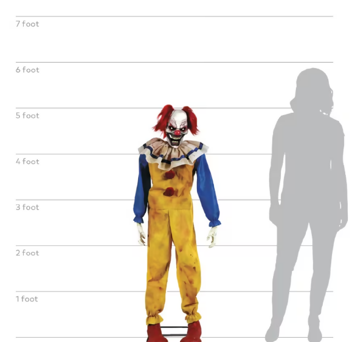 5 ft twitching clown animated Halloween decoration