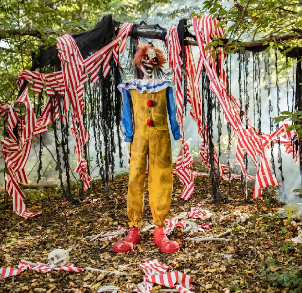 5 ft animated twitching clown halloween prop