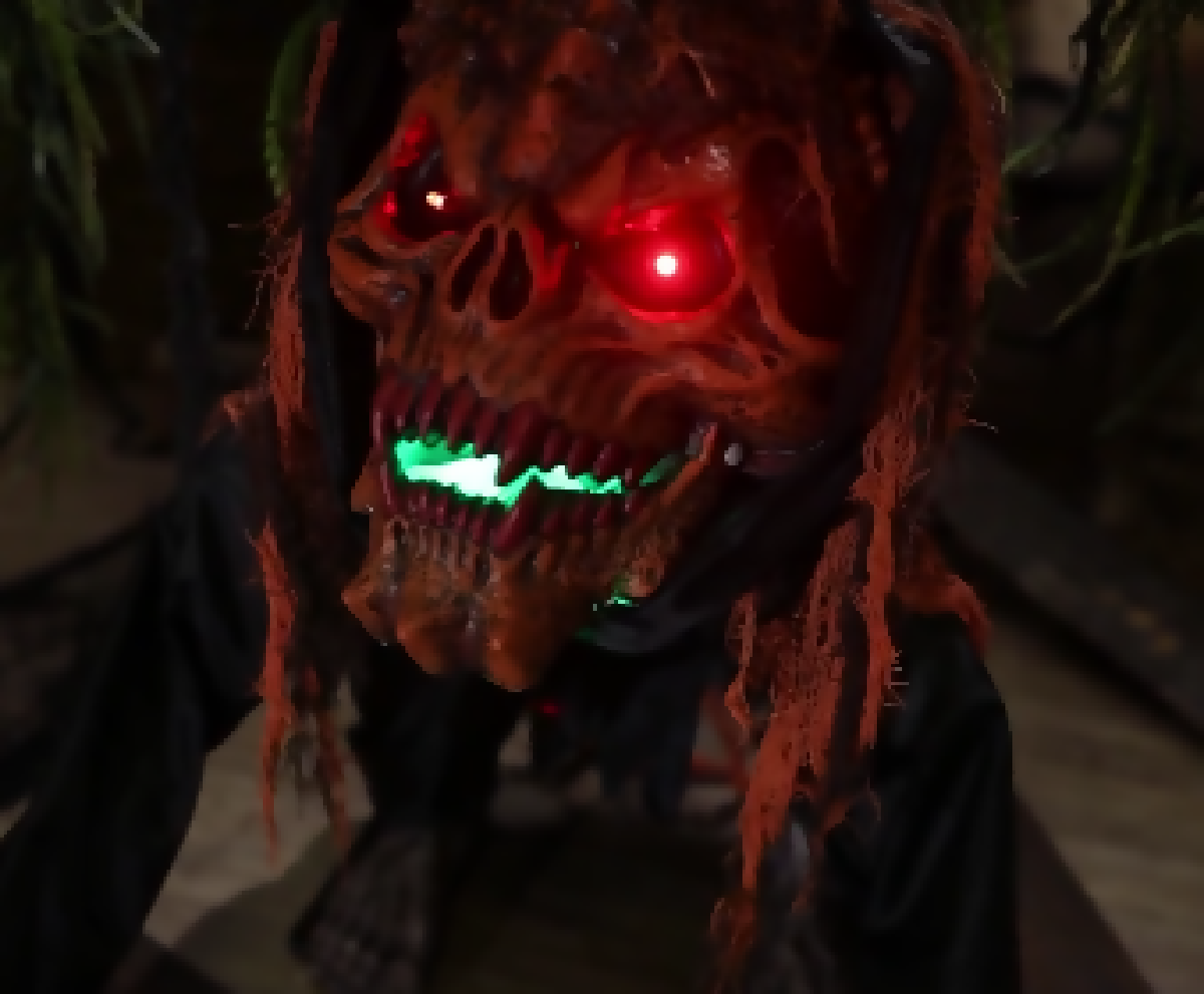 crouching monster Animated Halloween decoration prop
